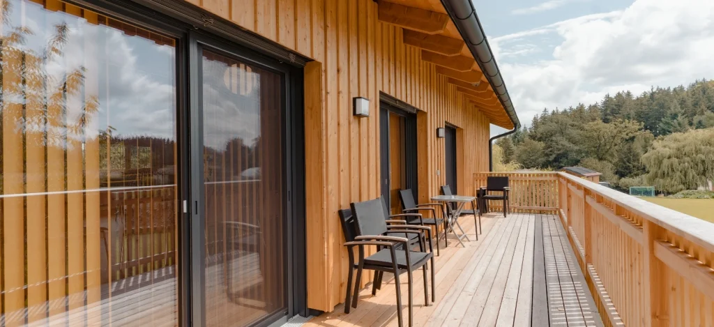 Schleglberg Seminarhaus "Waldblick" Terrasse